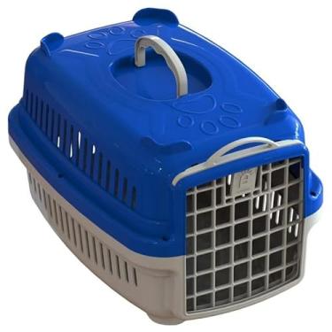 Imagem de Caixa de Transporte Pet para Cães e Gatos – Transportadora Resistente com Ventilação e Porta com Trava para Viagens e Veterinário(Azul,Nº0 até 4kg)