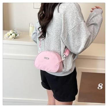 Imagem de Bolsa transversal de nylon, bolsa de ombro leve para o trabalho, bolsa feminina simples para uso diário, rosa, Medium, Mochila casual