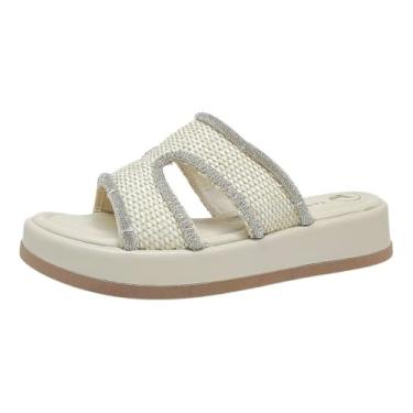 Imagem de Chinelo Feminino Plataforma Reta Estilo Brilho Moda Tanara