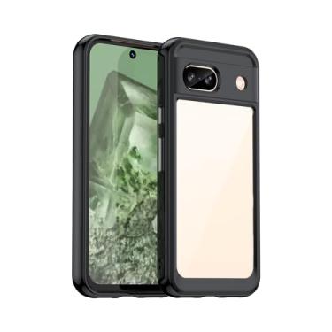 Imagem de Starhemei Capa para Pixel 8A, capa para Google Pixel 8a, parte traseira transparente de policarbonato + capa de proteção de absorção de choque para lente de TPU macio para Google Pixel 8a (preto e