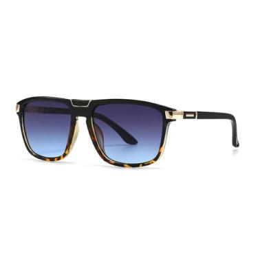 Imagem de Óculos de Sol UV400 - Lentes Jelly com Degradê de Oncinha para Homens e Mulheres, Ideais para Esportes ao Ar Livre, Corrida e Ciclismo, Estampa de Oncinha Preta e Cinza