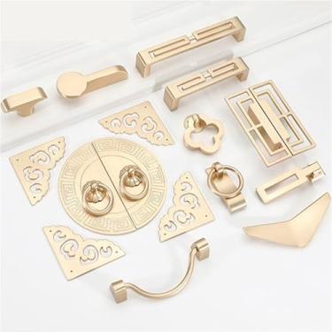 Imagem de Puxadores e puxadores de armário dourados puxadores de porta de armário de cozinha dourados puxadores de móveis de gaveta 1 peça (alça-4139-32)