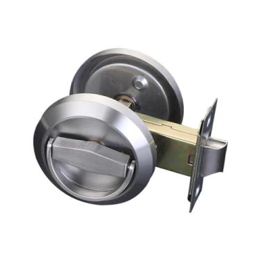 Imagem de Fechaduras de porta ocultas, alça de aço inoxidável, armário embutido, trava mecânica, externa, 1 peça (conjunto de desenho de fio)