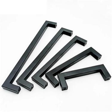 Imagem de Puxadores de armário preto moderno quadrado barra T diâmetro cozinha banheiro armário armário gaveta puxadores e puxadores ferragens 1 peça (288 mm)
