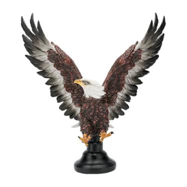 Imagem de SUYNYBHF Estátua de casa estátua de águia careca estátua de resina de águia de mesa decoração de escritório para casa jardim gramado terraço sala de estar decoração estátua do dia dos pais