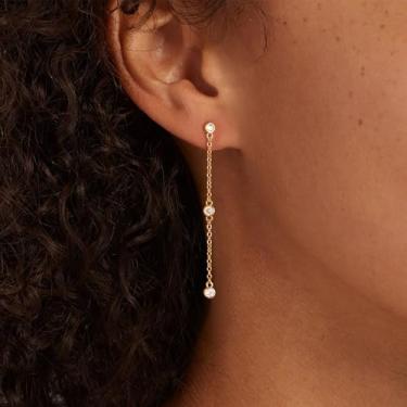 Imagem de Brinco feminino, pulseira de ouro de camada delicada empilhável para mulheres, joias da moda | Presente de festa, banhado a ouro 14K, standard, Latão, Sem pedra preciosa