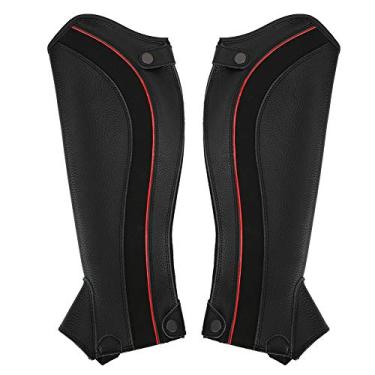 Imagem de KIMISS 2 PCS Polainas Equestres para Equitação - Leggings de Couro Protetoras, Preto - Tamanhos S e M Disponíveis (M)