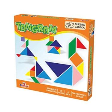 Imagem de Ciabrink, Quebra-Cabeça Geométrico Tangram 28 Peças em MDF, a Partir dos 5 Anos, Multicolor