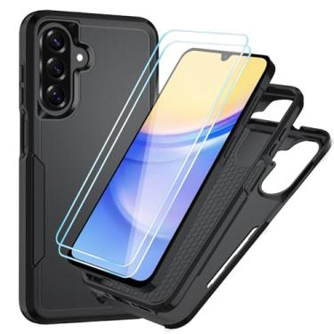 Imagem de Suncasetor Capa para Samsung Galaxy A15 5G com protetor de tela HD [proteção contra quedas de grau militar] Proteção resistente à prova de choque para Galaxy A15 5G, preto fosco