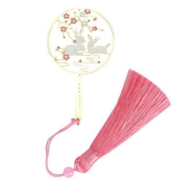 Imagem de Marcador circular de latão estilo chinês com borla, melhor presente, material escolar (Corça)