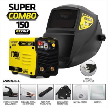 Imagem de Máquina Inversor Solda 150A 220v + Mascara 4K Esquadro Tork