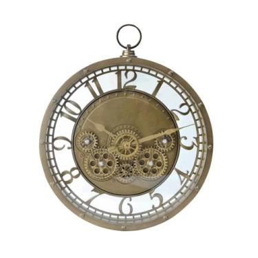 Imagem de Relógio de parede vintage com engrenagens visíveis e cor envelhecida 2