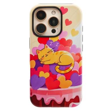 Imagem de MADINCN Capa para iPhone 16 Pro Max, compatível com MagSafe, proteção de grau militar à prova de choque, capa magnética para celular (gato, iPhone 16 Pro Max)