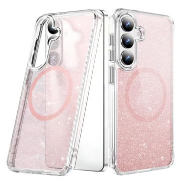 Imagem de COTDINFOR Capa com glitter para Samsung Galaxy S26 Plus, compatível com Magsafe Cute Sparkly para mulheres e meninas, capa protetora de TPU transparente à prova de choque para Samsung Galaxy S26 Plus