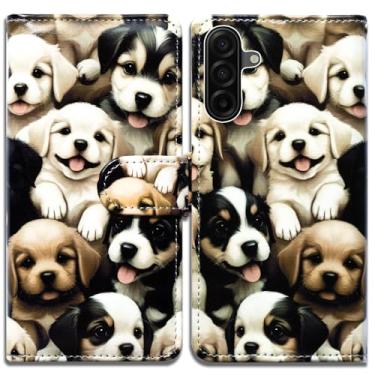 Imagem de Bcov Capa para Galaxy A17 5G, capa flip de couro de cachorrinho fofo com compartimento para cartão e suporte para Samsung Galaxy A17 5G