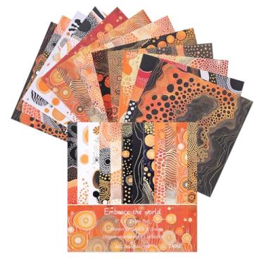 Imagem de 12 folhas de blocos de papel para scrapbook, 12 designs de 15,2 x 15,2 cm, papel de cartolina com padrão único de 15,2 cm x 15,2 cm, papel decorativo de 160 g/m², bloco de recortes para projetos DIY