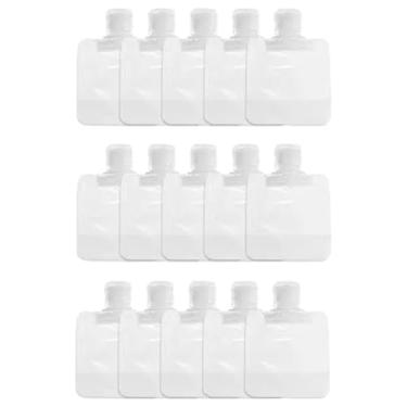Imagem de 15 sacos transparentes portáteis para embalagem de líquidos, novo tamanho de viagem, bolsa vazia recarregável, bolsas de viagem transparentes premium para higiene pessoal, loção shampoo gel de banho