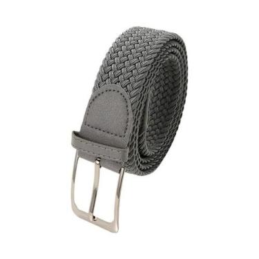 Imagem de Cinto Casual Masculino De Tecido Trançado Com Elástico, Cor Sólida, Fi