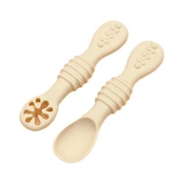 Imagem de Conjunto De Colher E Garfo De Silicone Para Bebês 2 Peças Talheres De 