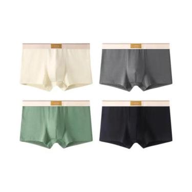 Imagem de Shorts Boxer De Algodão Masculino, Pacote Com 4, Roupa Íntima Esportiv