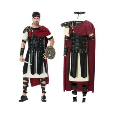 Imagem de Fantasia De Cavaleiro Romano Medieval Masculina Para Adultos, Carnaval