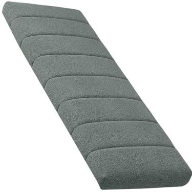 Imagem de Almofada de Banco Personalizada Durável Tufada Antiderrapante Moderna Decorativa para Móveis Internos/Externos e Assento de Janela(Cinza,50x55cm 20x22in)