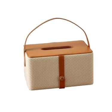 Imagem de Porta-toalhas de papel Caixa de lenços portátil criativa caixa de lenços multifuncional sala de estar caixa de lenços de tecido caixa de papel recipiente de lenços