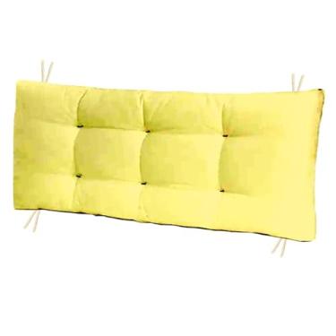 Imagem de Almofada Futon 110 cm x 35 cm para cadeira e banco estampada - Varias Estampas - Futon grande Moderna(liso amarelinho)