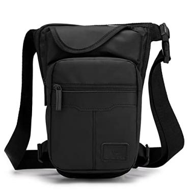 Imagem de LUYILA Bolsa de perna Oxford para homens, motocicleta, andar de mota, pochete feminina, viagem ao ar livre, pesca, caminhadas, ciclismo, bolsas de quadril (cor: preto, tamanho: 15 * 6 * 29 cm)