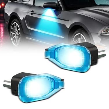 Imagem de NEIFILES Luzes LED de cortesia para espelho lateral compatíveis com Ford Mustang 2013-2014 LED sob o espelho, lâmpada azul