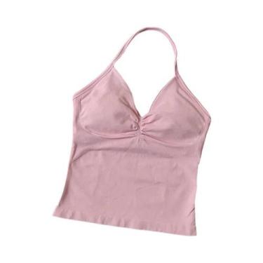 Imagem de Top De Treino Sem Costura Para Mulheres, Sutiã Esportivo De Cor Sólida