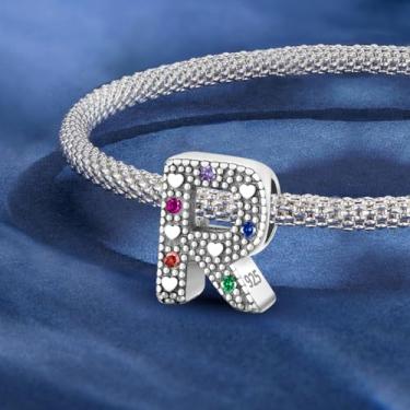 Imagem de 1 peça de contas de zircônio com letra A-Z adequada para mulheres, faça você mesmo e roupa diária, joias combinando, pingentes de decoração para mulheres, presentes finos de Natal