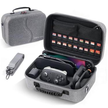 Imagem de [Upgraded Compact]Carrying Case for Nintendo Switch 2 All in One Case with Dock, Hard Shell Portable Travel Carry Bag for Switch 2, Pro Controller, 18 Game Cards and Other Accessories (Grey)