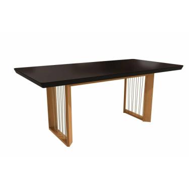 Imagem de Mesa de Jantar em Madeira Maciça Eva Kappesberg Preto Fosco 200cm