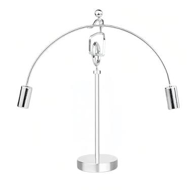 Imagem de KEEYOYOBE Escultura de pesca cinética - arte de equilíbrio de pescador e robalo - Escultura exclusiva de equilíbrio de metal para decoração de casa ou escritório (ornamento de niciclo)