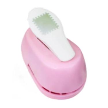 Imagem de Fancyes Furador de papel em formato de carimbo infantil com alavanca multiuso para cartões, álbuns, acessório 8x5x5,4 cm, fácil de apertar, Rosa