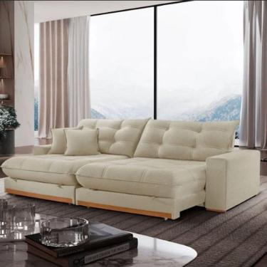 Imagem de Sofá Duque Dois Módulos De 100cm B25cm Meu Sofá Online A303 Linho Bege Claro