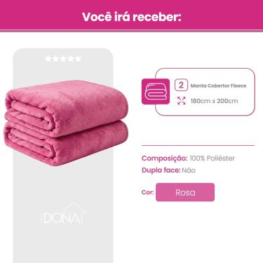 Imagem de Kit 2 Mantas Cobertor Casal Microfibra Super Macio Com Conforto Térmico Premium Casa Dona