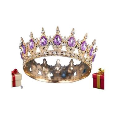 Imagem de Coroa De Noiva Elegante Com Strass, Acessório De Luxo Barroco Para Cas