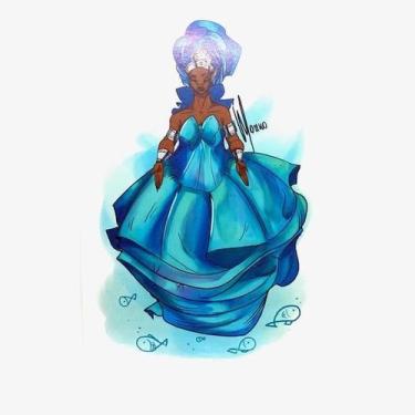 Imagem de Adesivo De Vinil Impermeável Orixá Iemanjá Negra 10X13 Cm - Bialluz Pr