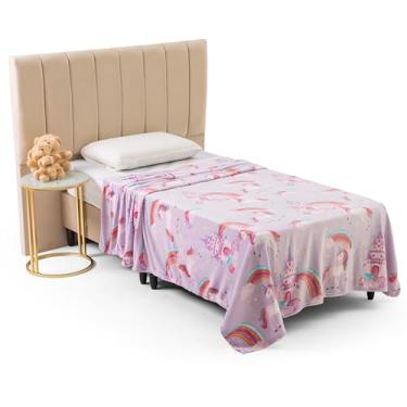Imagem de Cobertor Manta Solteiro Infantil Flanel Microfibra Toque Extra Macio Secagem Rapida (Unicornio Magico Rosa)
