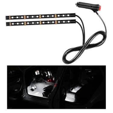 Imagem de Ohleats Fita de LED para carro, 24 luzes LED RGB para ambientes interiores automotivos, isqueiro sob o painel, luz noturna ambiente, kit de iluminação de lâmpada decorativa de interiores acessórios