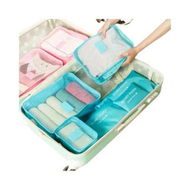Imagem de Conjunto De Viagem Com 6 Peças, Bolsa Organizadora De Roupas, Kit De O