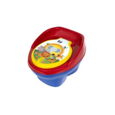 Imagem de Troninho Penico Infantil para bebe azul e vermelho 2 em 1 Styll baby