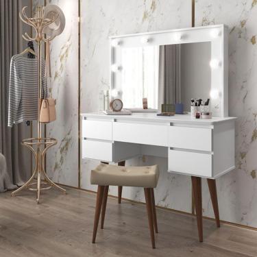 Imagem de Penteadeira Camarim 5 Gavetas Mariana Branco