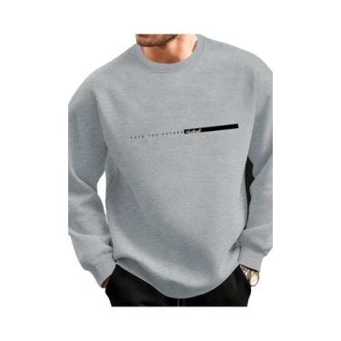 Imagem de Moletom Masculino De Outono Inverno Com Estampa Gráfica Solta E Modern