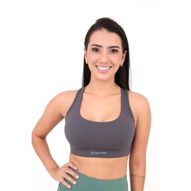 Imagem de Top Feminino Flow Monttês Poliamida, Chumbo, M