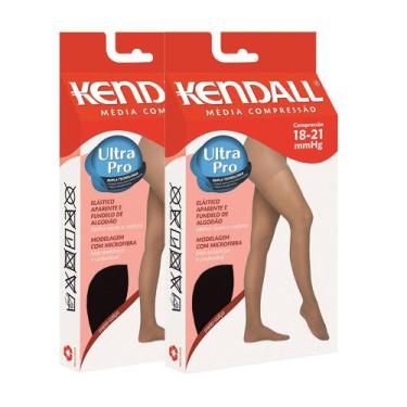 Imagem de Kit 2 Meia de Compressão Feminina Kendall 1631, P, Preto
