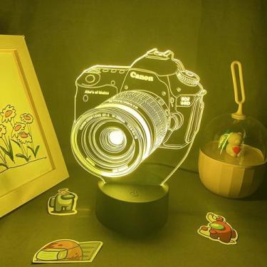 Imagem de Câmera LED de mudança de cor 3D Night Light para crianças com base - Y