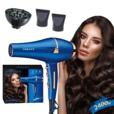 Imagem de Secador De Cabelo Antifrizz Quente Frio Leve 2400W 110V - Sokany, 110V